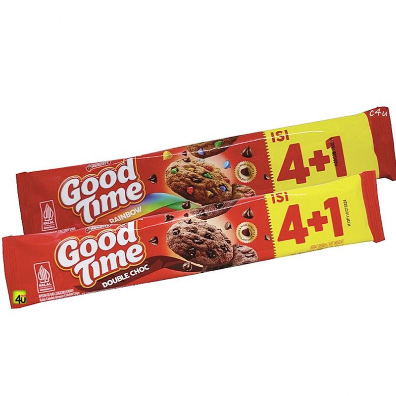 

GOOD TIME COOKIES Double chocochips ecer satuan ISI 4+1 - 12x26gram