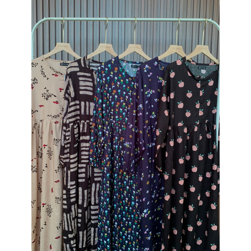 Raisa Midi Dress Rayon Motif by Zulabel