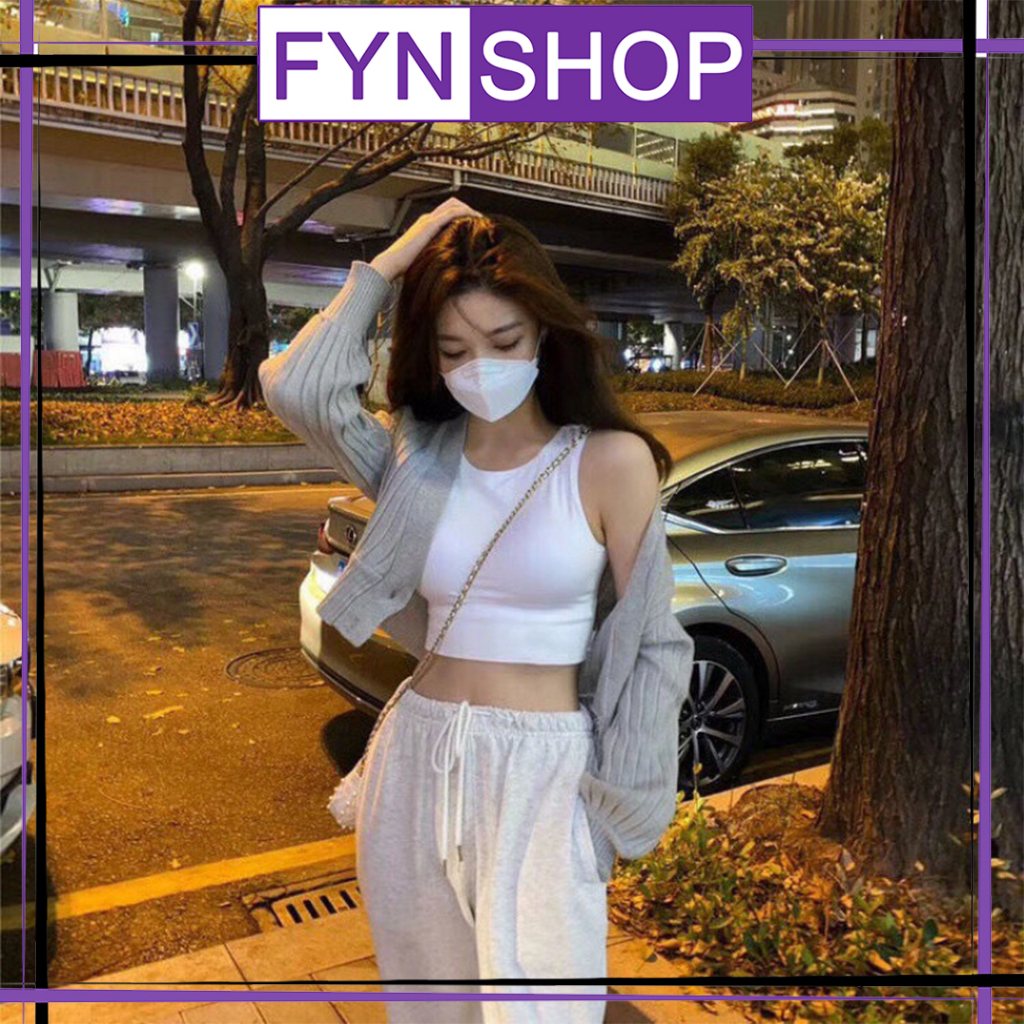 Fynshop ♛ UW48 Tanktop Bra Crop Top Bra Yoga Fashion Korea