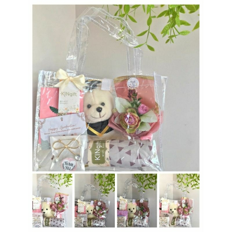 KADO HAMPERS GIFT HADIAH JILBAB BONEKA BUKET TAS TRANSPARAN WISUDA ULANG TAHUN ANNIVERSARY HARI IBU 