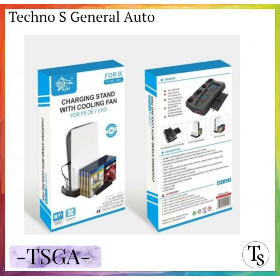 PS5 KJH Charging Stand With Cooling Fan LED - Vertical Cooling Fan PS5