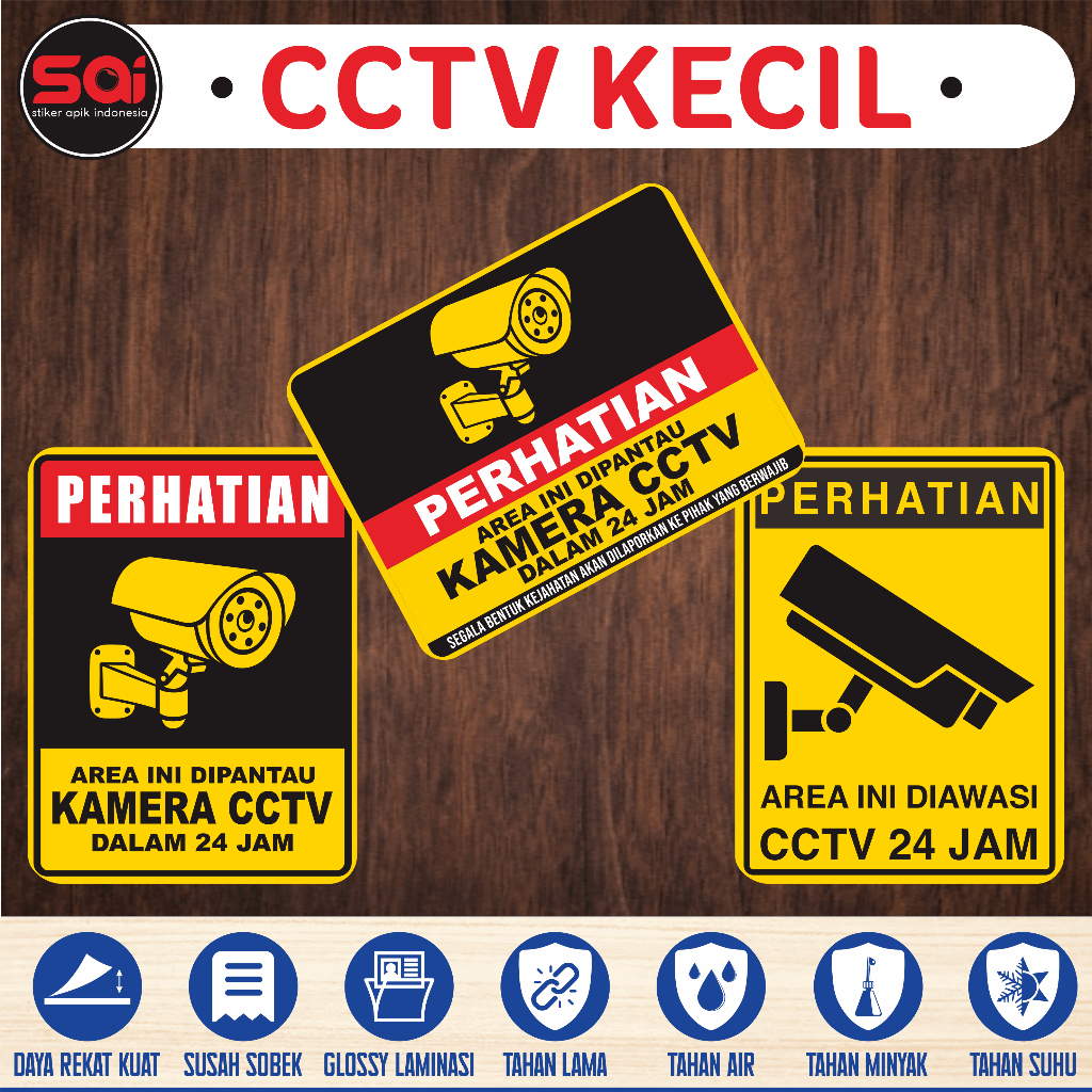 

STIKER VINYL CCTV KECIL LAMINASI GLOSSY