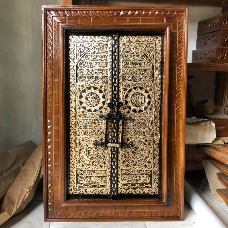 Kaligrafi Pintu kakbah Ukir/Pahat kayu jati Mini Version