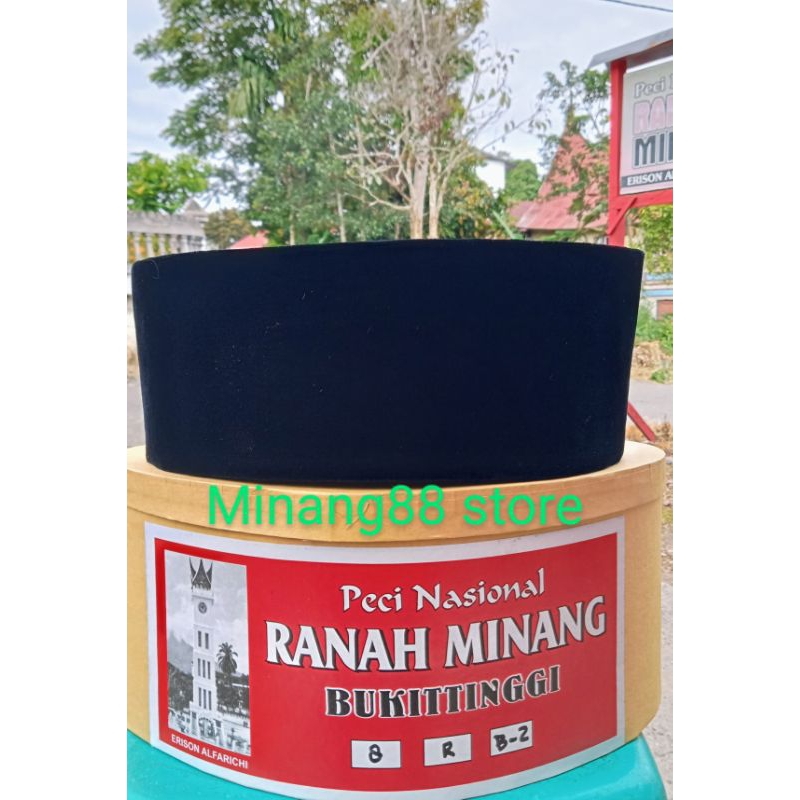 Peci/songkok/kopiah nasional hitam Ranah Minang (Bahan Regal Velvet dan sekelasnya)