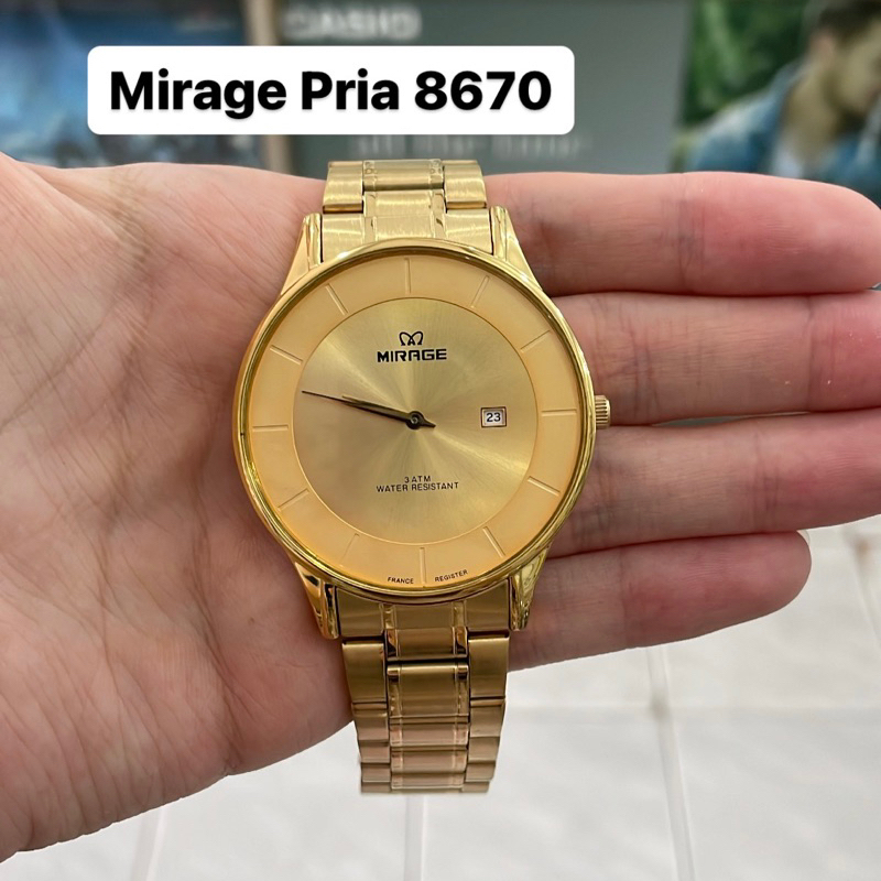 Jam Tangan Mirage 8670 Pria Gold