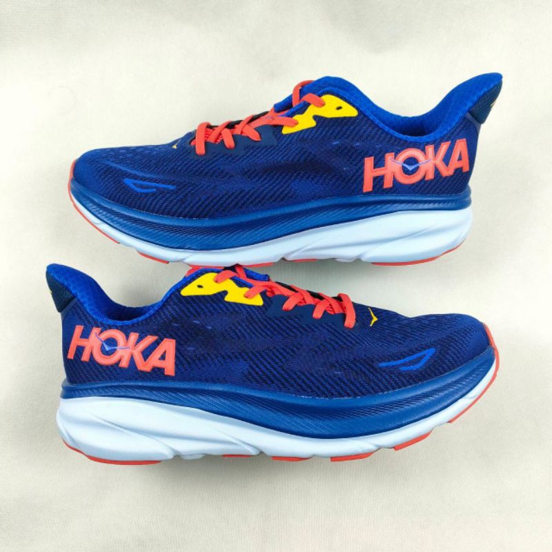 HOKA CLIFTON 9 NAVY BLUE RED
