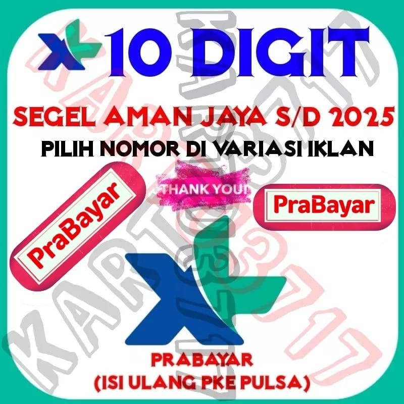 KARTU PERDANA XL 10 DIGIT PRABAYAR EKOR 9 EKOR 69 ABA