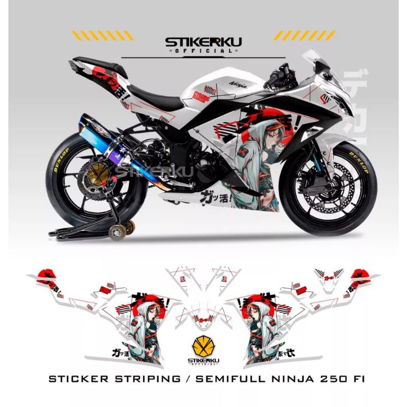 Decal Striping Stiker Variasi Motor Ninja 250 Fi/Edisi Cybor Anime