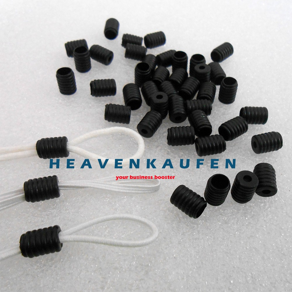10 Pcs Stopper Adjuster Pengatur Adjustable Tali Masker silikon silicone Warna Hitam