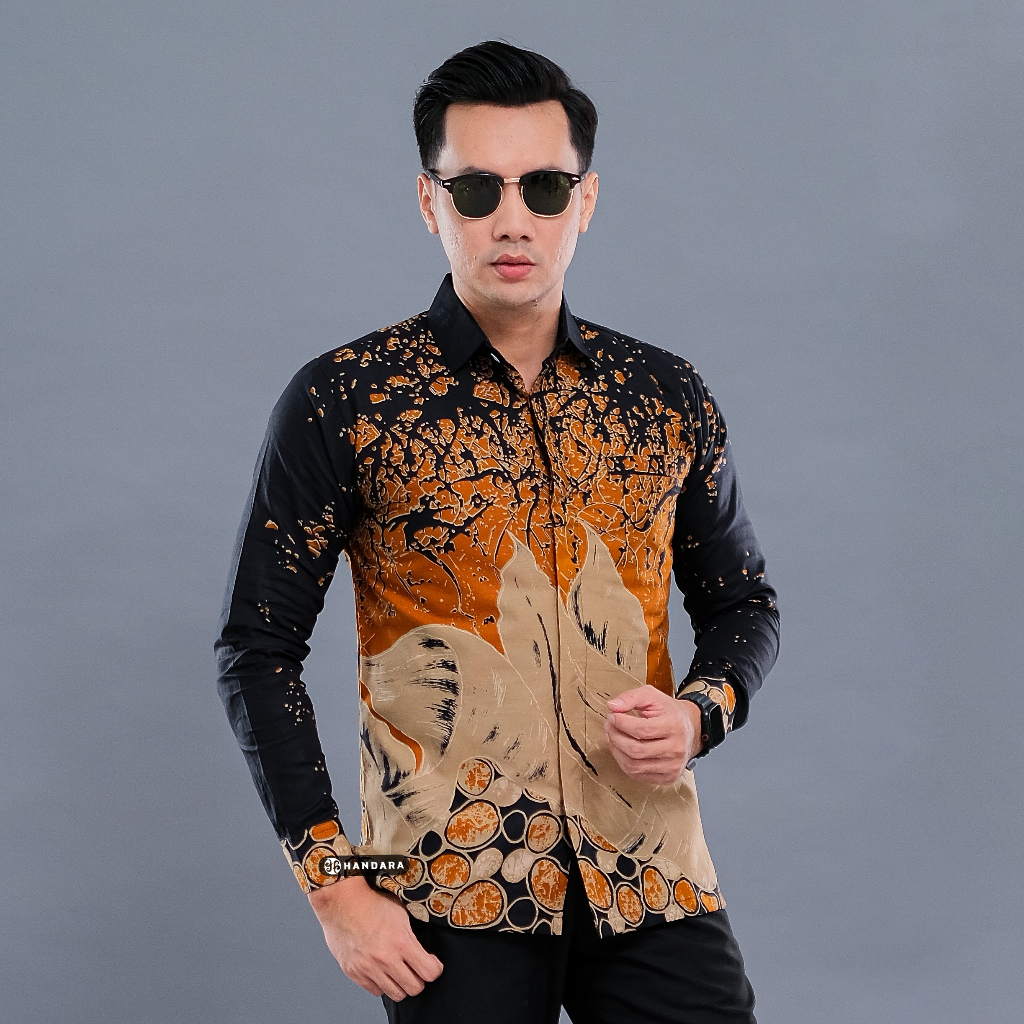 Handara Batik Premium Pria Lengan Panjang Slim Fit Furing - Calathea