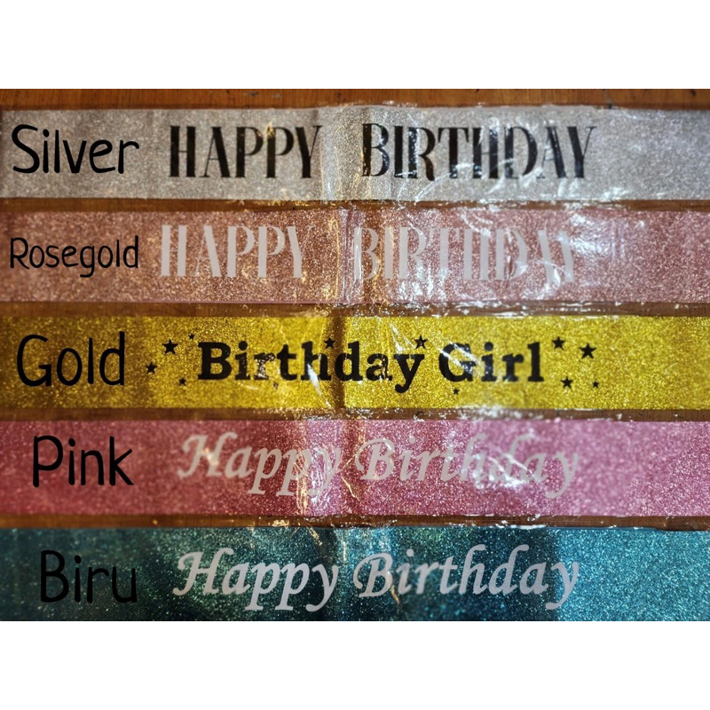 SLEMPANG SASH HAPPY BIRTHDAY GLITTER