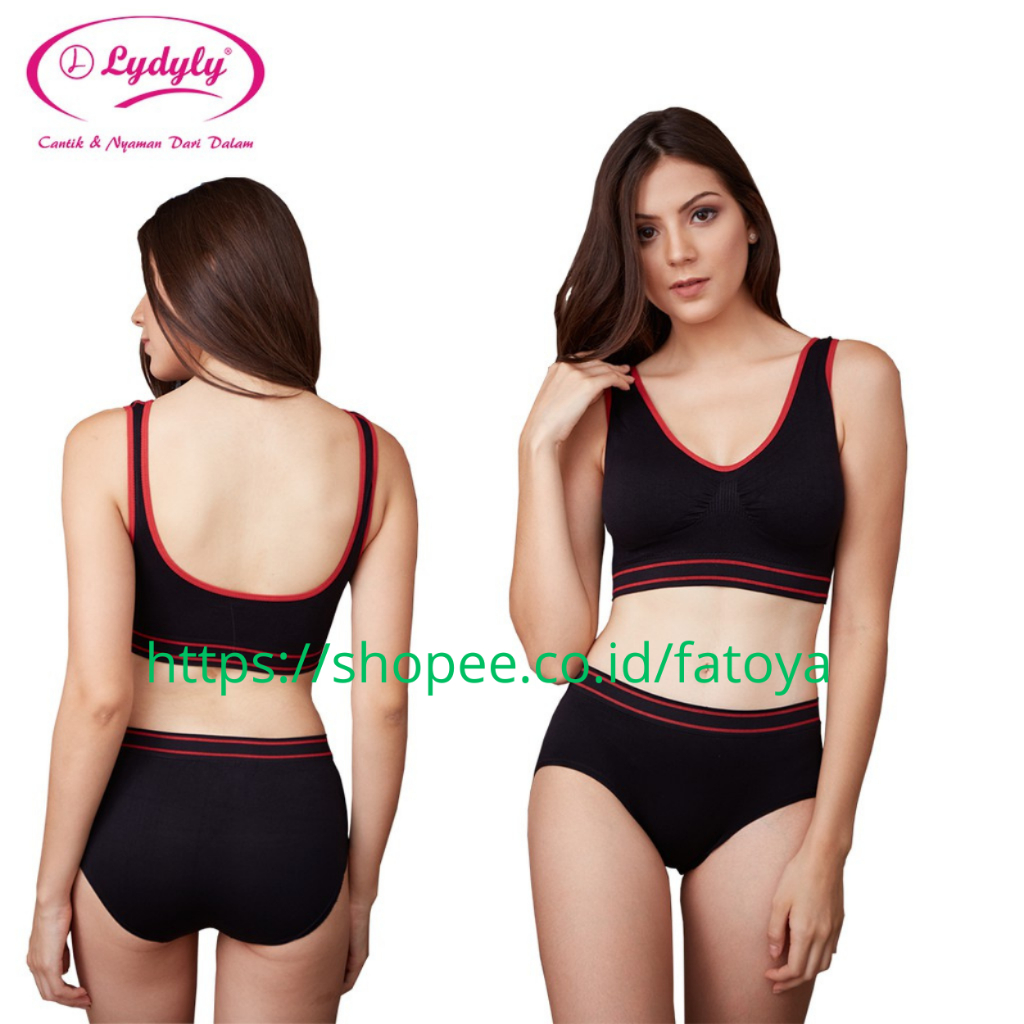 Lydyly Bra BH Set Celana Dalam Sport Senam Yoga Bahan Nylon Elastis