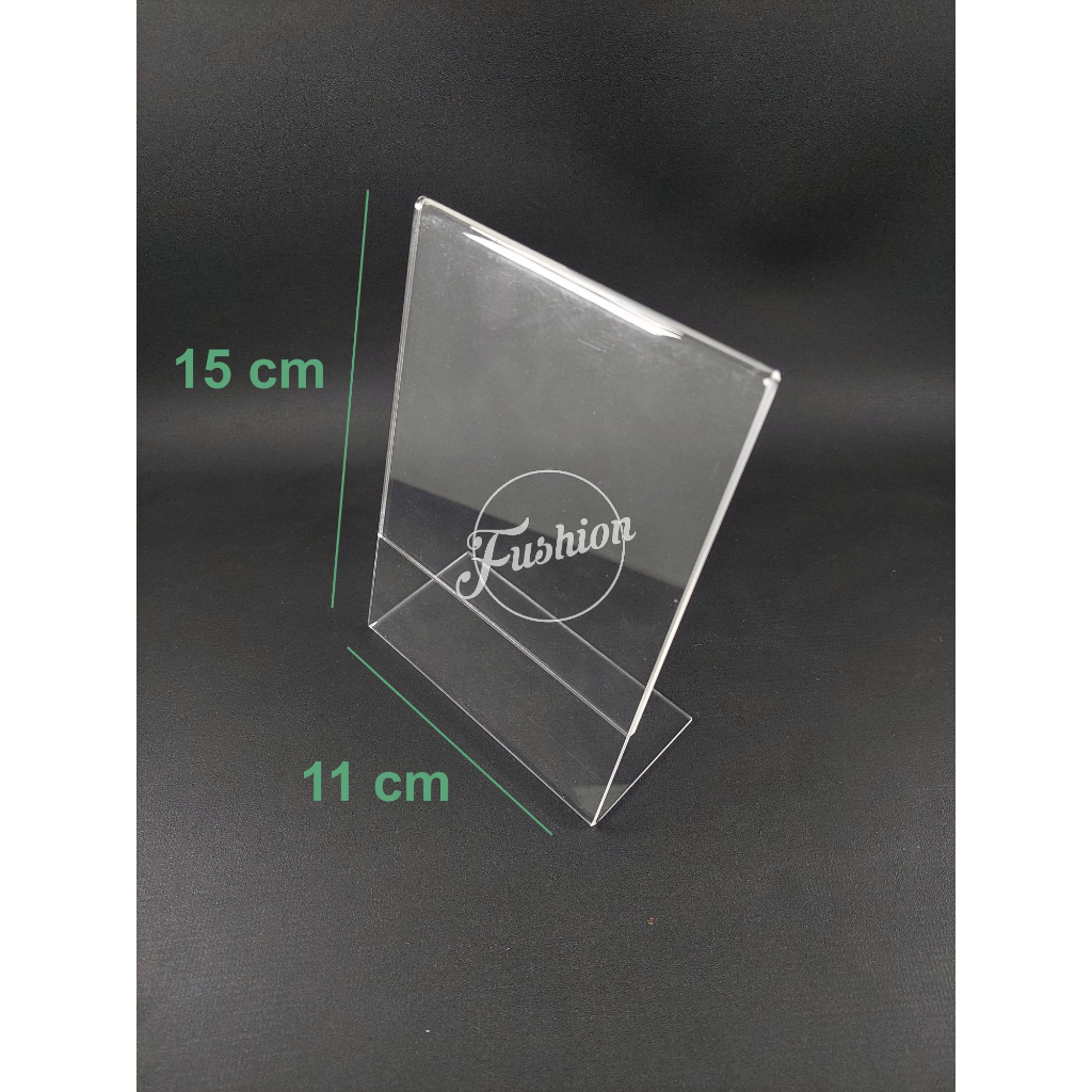 

Akrilik Tempat Brosur A6 / Acrylic Tent Card Holder Stand / Qris Stand / Tempat Kertas 1 sisi A6 Type-L ( miring ) Portrait Tegak Berdiri