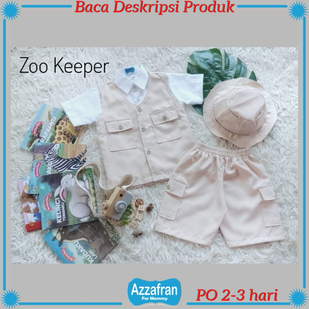 Zookeeper | Setelan Anak Laki Laki | Baju Karnaval | Kostum Carnaval Penjaga Hewan Zoo keeper