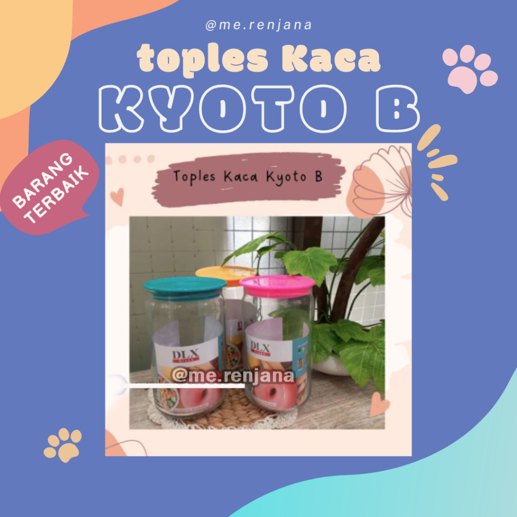 Kyoto Toples kaca 1000ml, Jar Kaca 1L, penyimpanan 1000 ML