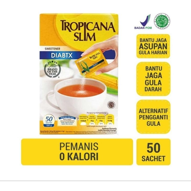 

TROPICANA SLIM GULA NO CALORI DIABETICS isi 50 SACHET