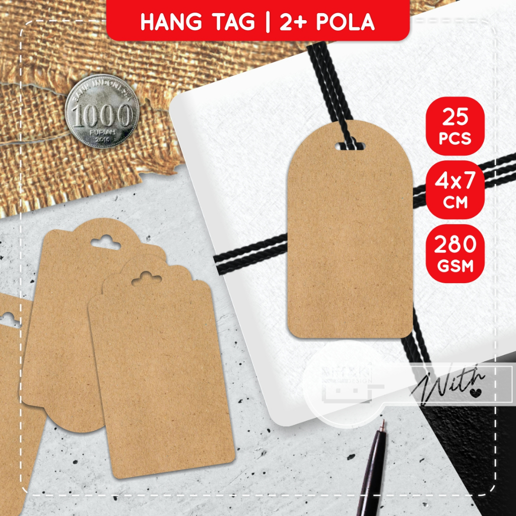 

Label Hang Tag Polos Persegi Panjang Kraft Rustic Vintage Hampers Wrapping DIY Produk Handmade Homemade