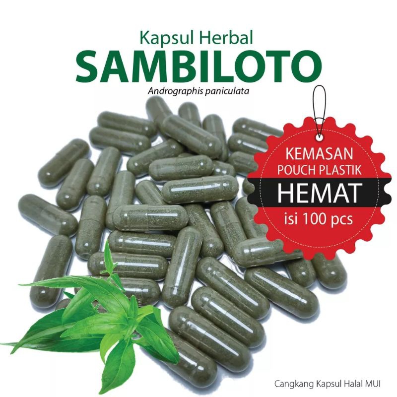 SAMBILOTO 100 Kapsul Herbal Meningkatkan Kekebalan Tubuh & Mengatasi Flu / Virus