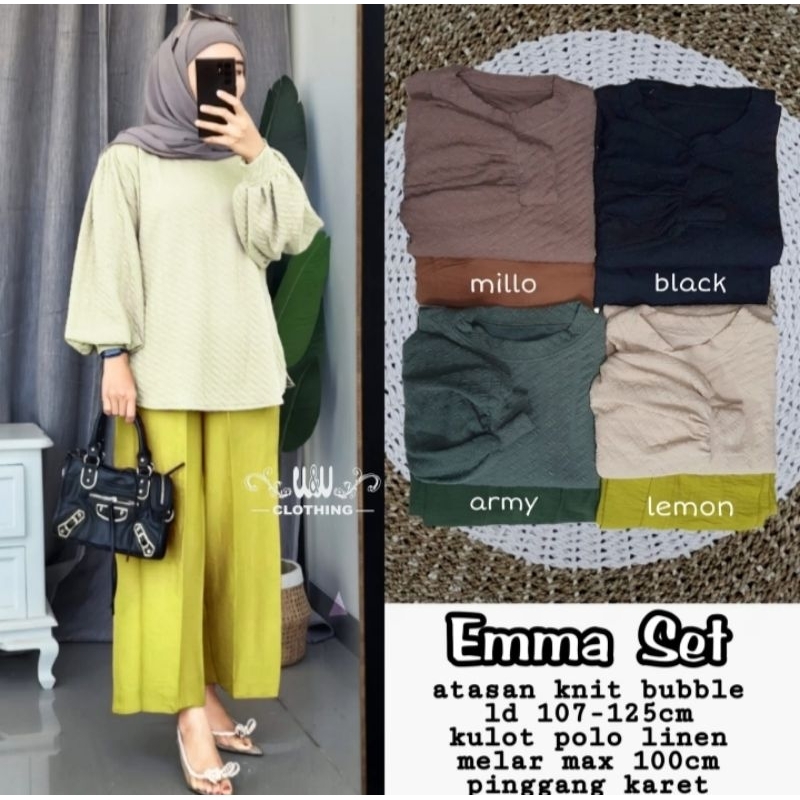 Baju Setelan Wanita Daily One Set Emma Set Jumbo Polos