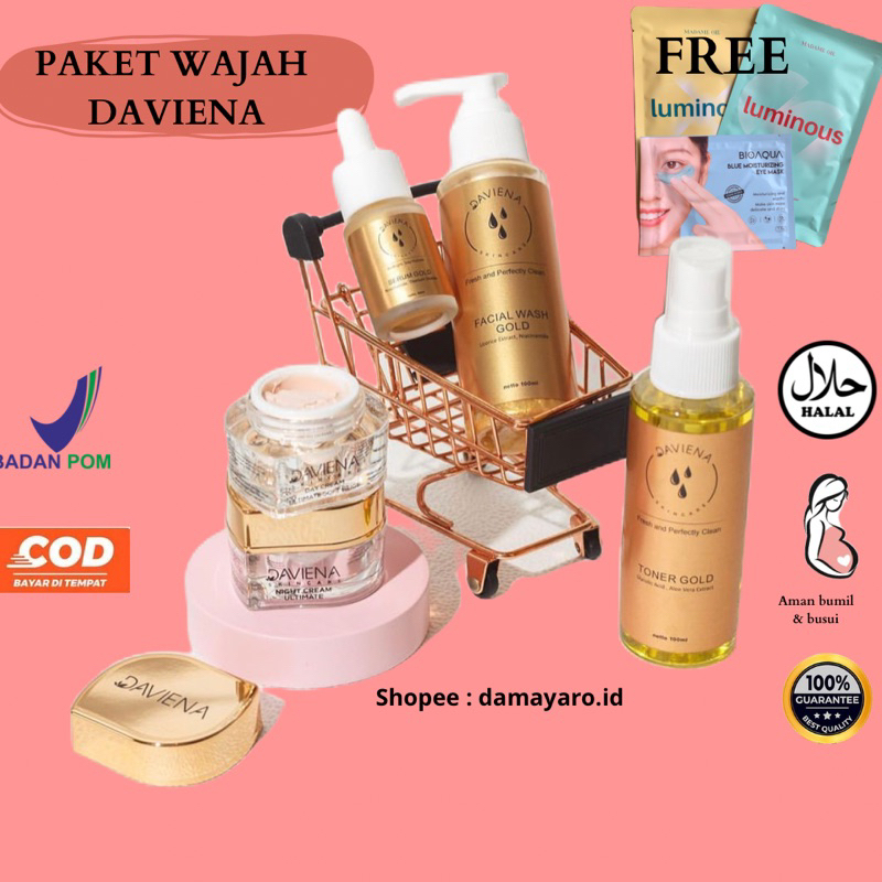 DAVIENA SKINCARE GOLD SERIES DAVIENA SKINCARE ACNE SERIES DAVIENA SKINCARE GLOWING SERIES GROSIR DAV