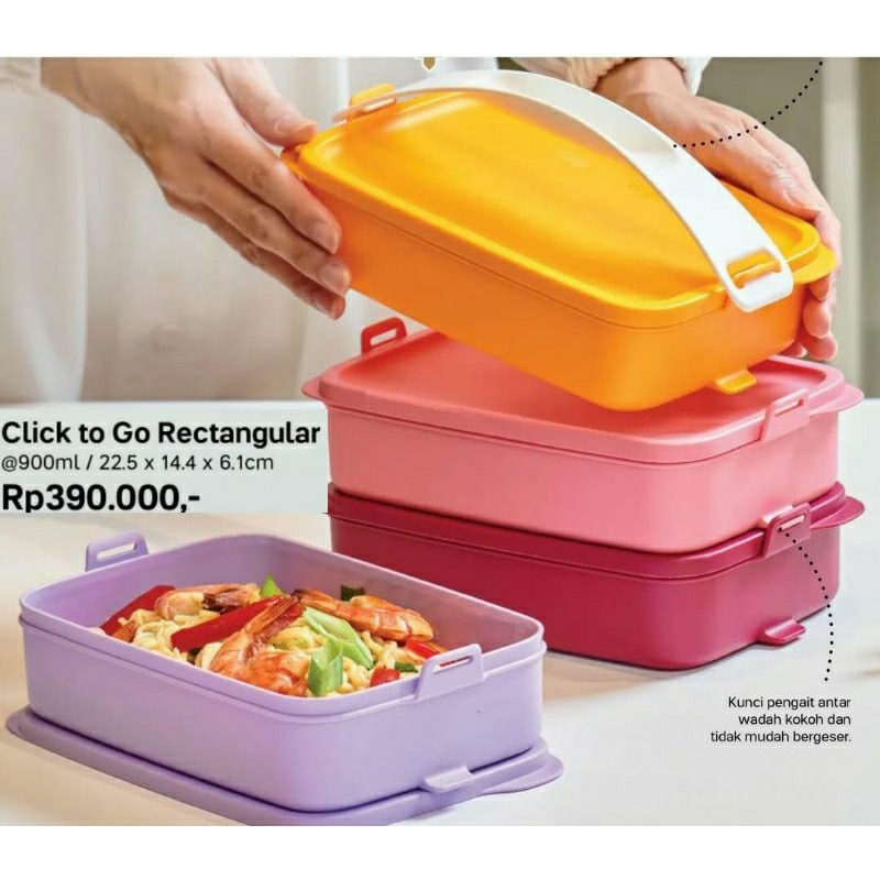 CLICK TO GO RECTANGULAR / RANTANG TUPPERWARE