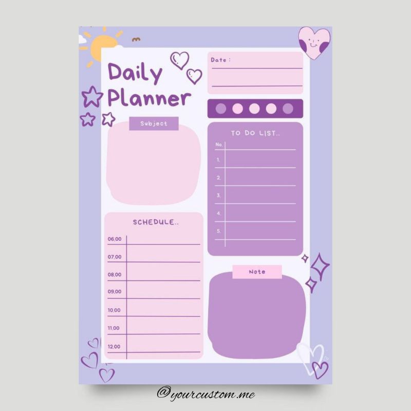 

Daily Planner / Jurnal Harian (Journaling) bisa pakai desain sendiri