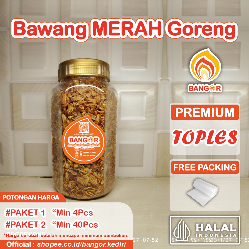 

MERAH-P [ TOPLES ] Bawang Merah Goreng / Brambang Goreng, Premium, Refill