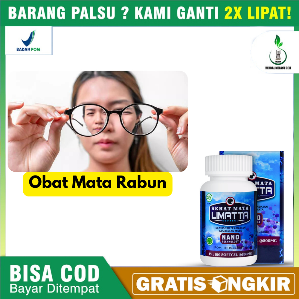 Obat Herbal Untuk Atasi Rabun Jauh, Rabun Dekat, Minus, Mata Belemak Limatta Sehat Mata Softgel Asli