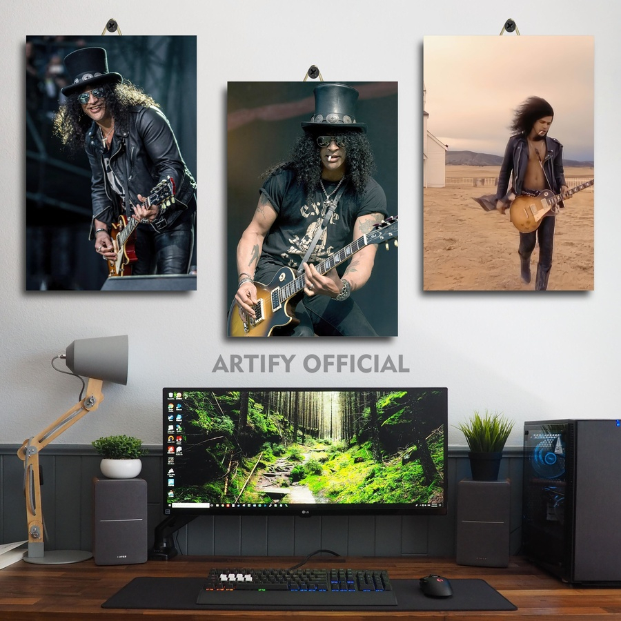 POSTER DINDING KAMAR SLASH BAND GUNS N ROSES 20X30 | ARTIFY OFFICIAL| POSTER KAMAR BAYI ROCK BAND GU