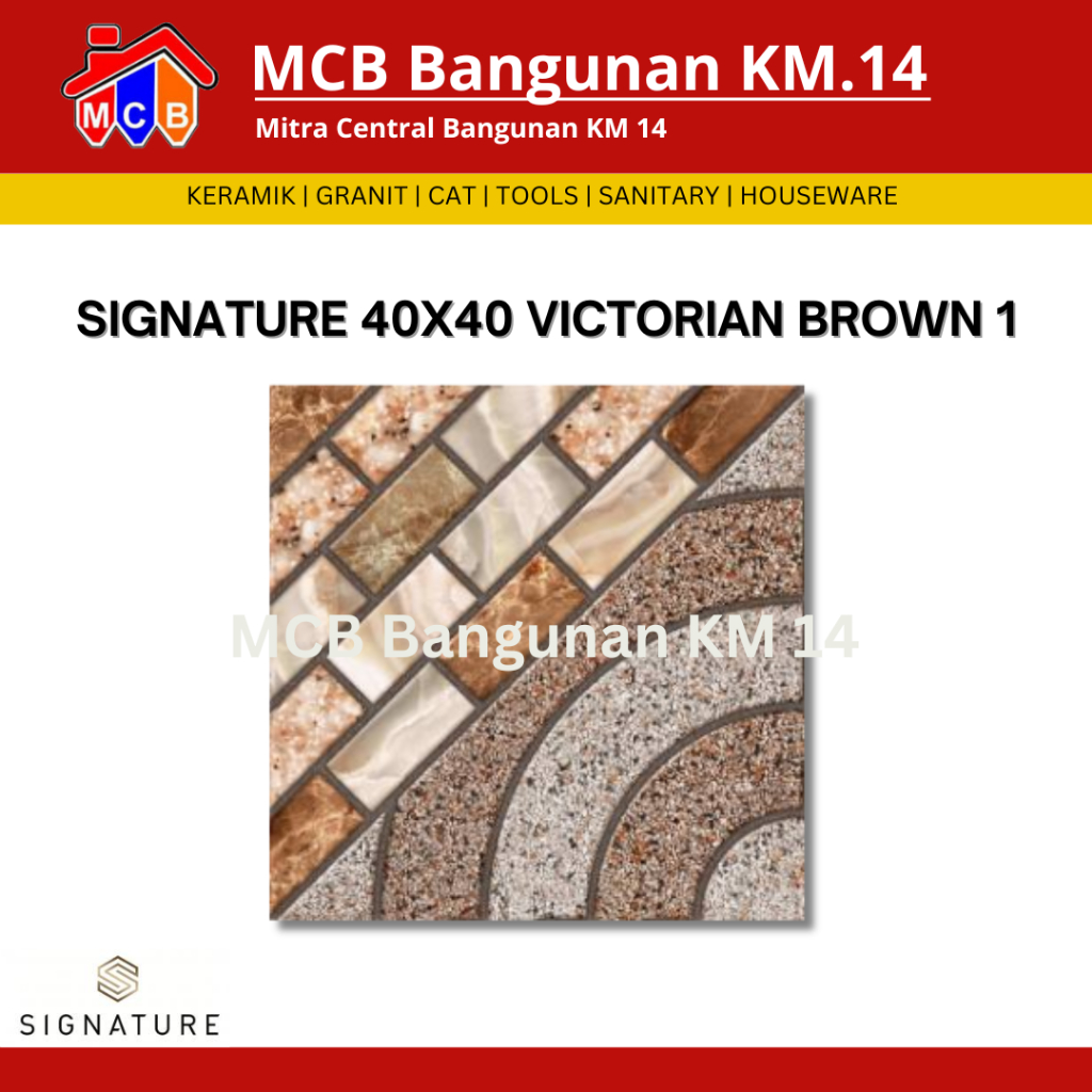 KERAMIK SIGNATURE 40X40 VICTORIAN - KERAMIK LANTAI - KERAMIK KASAR - KERAMIK MOTIF BATU