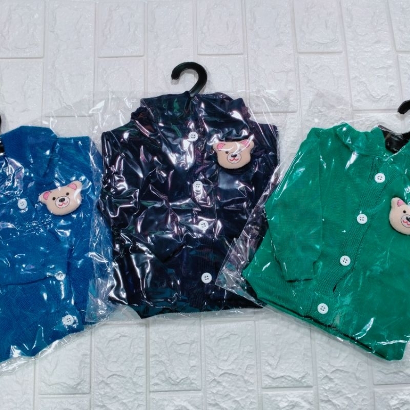 BAJU DINGIN ANAK RAJUT KANCING DEPAN PAKAI TOPI | SWEATER BABY RAJUT TOPI