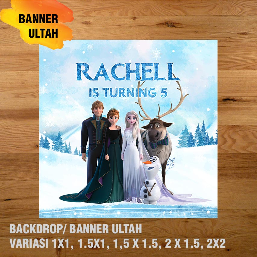 FROZEN II BANNER/ BACKDROP/ SPANDUK ULANG TAHUN UL-TAH