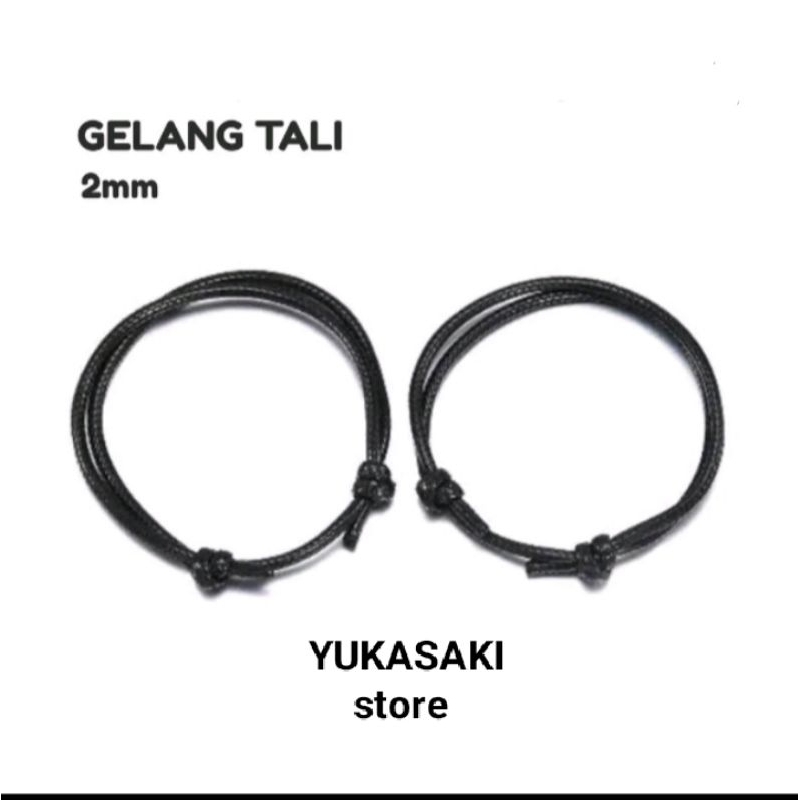❤️🇮🇩 (1PCS)GELANG TALI KOREA 2 MM/GELANG POLOS HITAM/COCOK PRIA&WANITA/ANAK&DEWASA/TUA&MUDA/GELANG T
