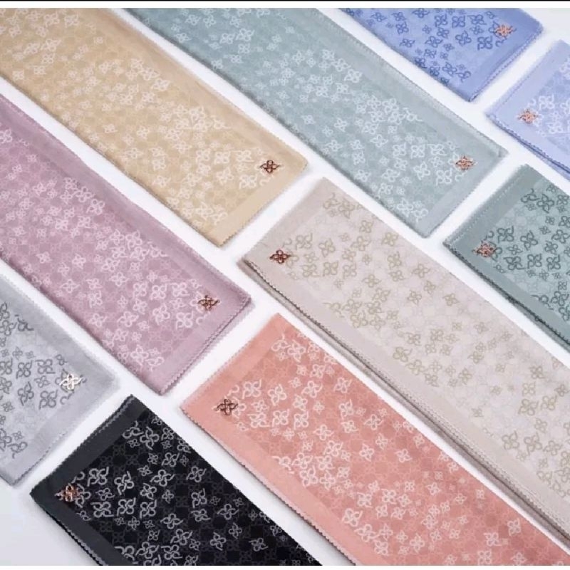 Hijab Denay KW | Hijab Voal Motif | Motif Daun Kering