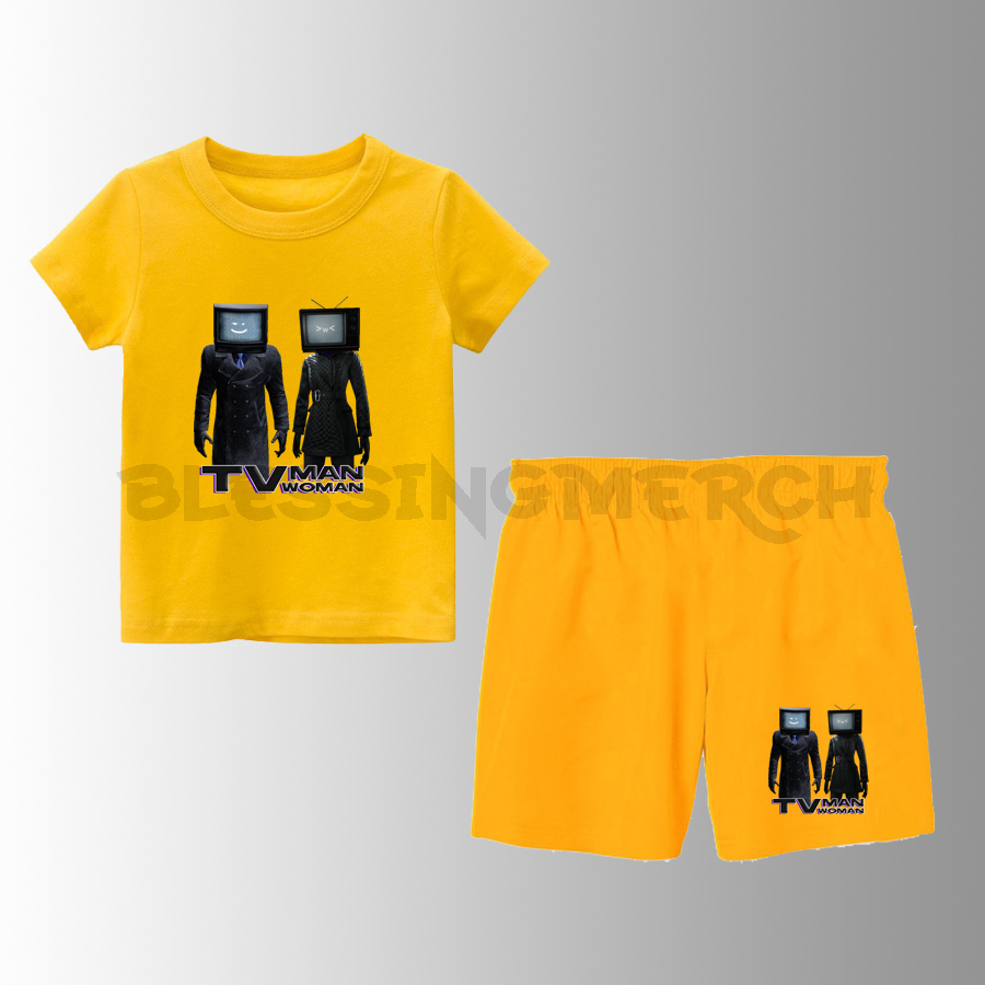 SETELAN KAOS ANAK TITAN TV MAN WOMAN SKIBIDI TOILET TERBARU