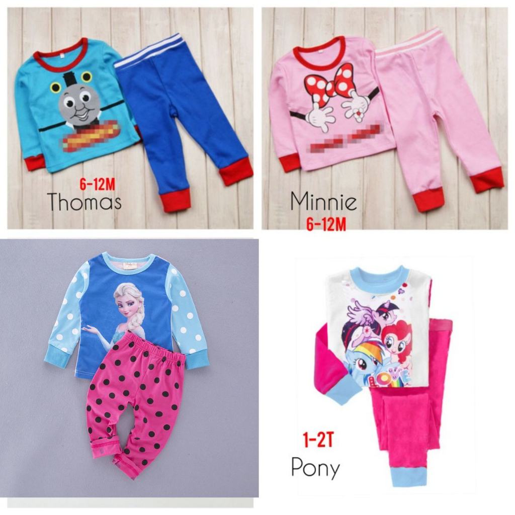Piyama Frozen Baju Tidur Anak Perempuan Import Katun