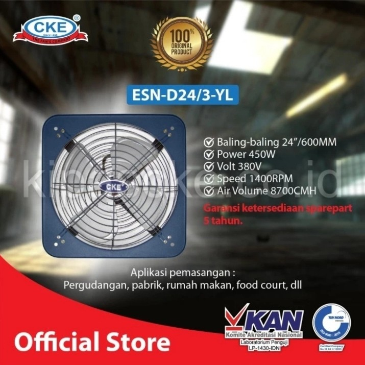 CKE Exhaust Fan 24 Inch ESN-D24/1 220 Volt Kipas Eksos Blower Dinding