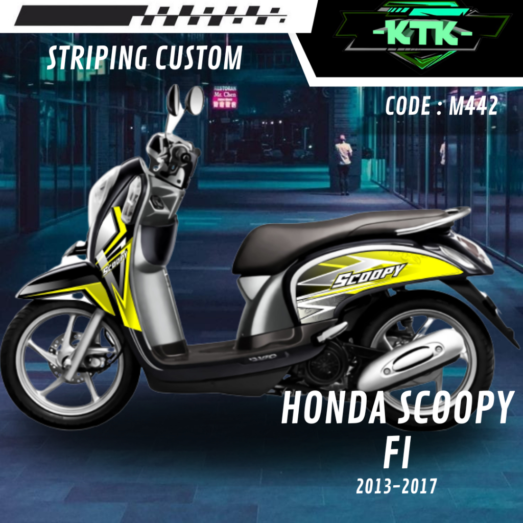 Lis Stiker Striping  Motor Honda Scoopy FI M442 List Sticker Aksesoris Variasi Modifikasi Semi Full 