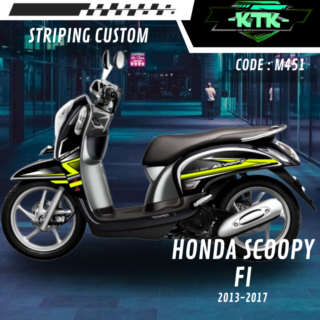 Lis Stiker Striping  Motor Honda Scoopy FI M451 List Sticker Aksesoris Variasi Modifikasi Semi Full 