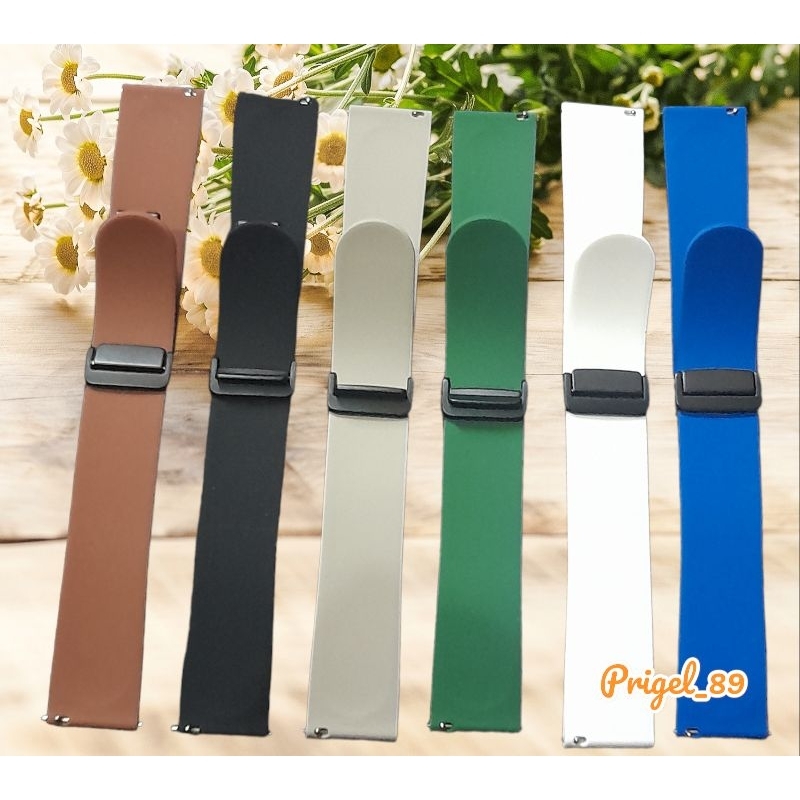 Strap Tali Rubber Silicone Magnetik Jam Tangan Huawei 3 Pro GT2 GT3 Xiaomi MI Watch Rubber 20mm 22mm