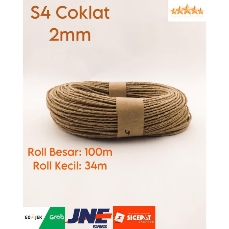 

TALI KERTAS TALI PAPERBAG TALI KRAFT S4 2mm TALI ANYAMAN TALI KERAJINAN ROPE