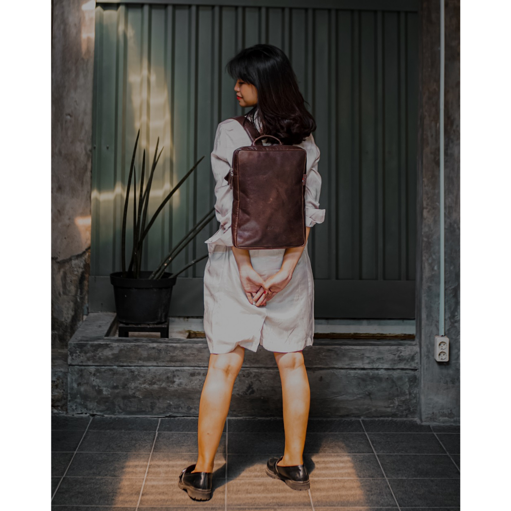 Leather Backpack I Tas Ransel Kulit Pria & Wanita BUCINI Karsuli Small Multifungsi