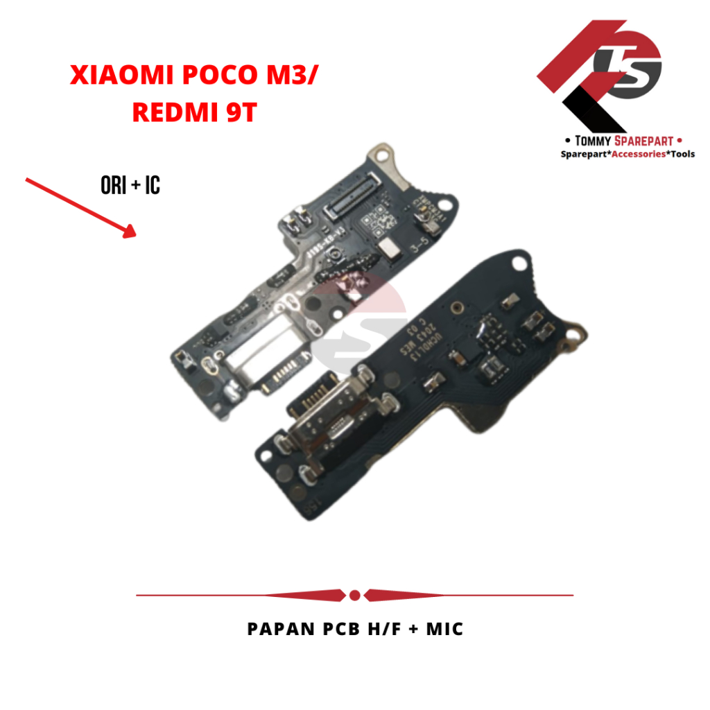 PAPAN PCB CHARGER XIAOMI POCO M3/ REDMI 9T + MIC + HEADSET KUALITAS CT