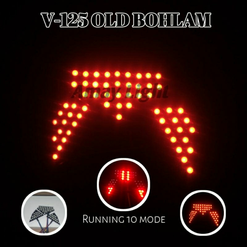 CUSTOM VARIASI STOPLAMP RUNNING 10 MPDE VARIO 125 OLD BOHLAM