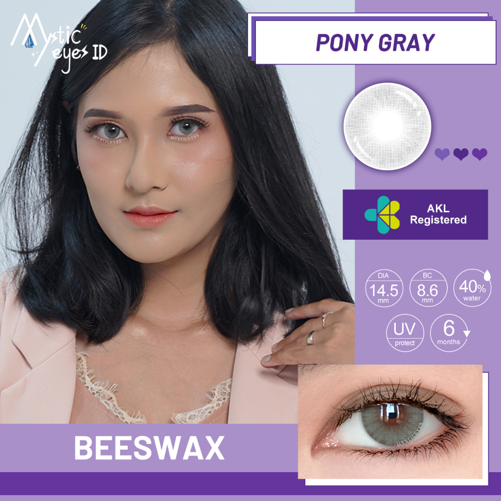 SOFTLENS SOLITAIRE  COLORED LENSES-Pony Gray 14.5mm