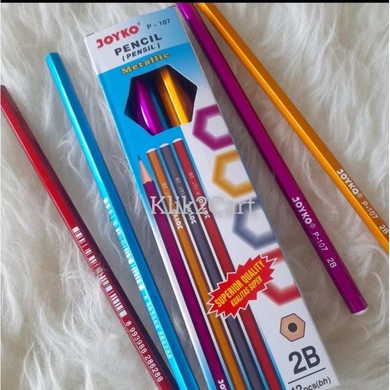 

Pensil Joyko 2B P-107 metallic / 1pack isi 12pcs / pensil 2B