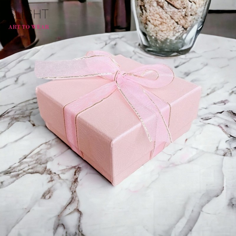 

SLIGHT Kotak Kado Aksesori Box Kalung Gelang Anting Cincin Pita Pink