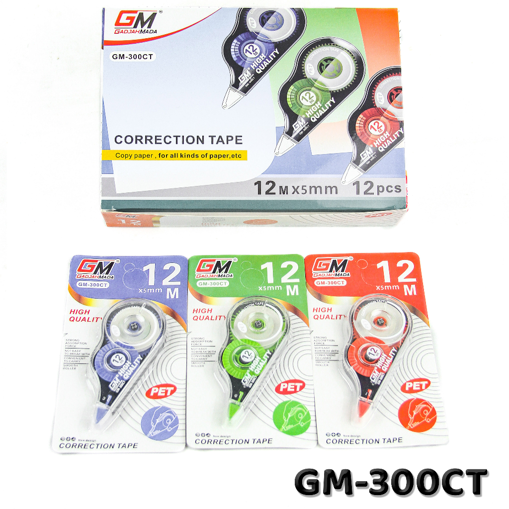 

Correction Tape/Tipex GadjahMada GM-CT300 12mx5mm