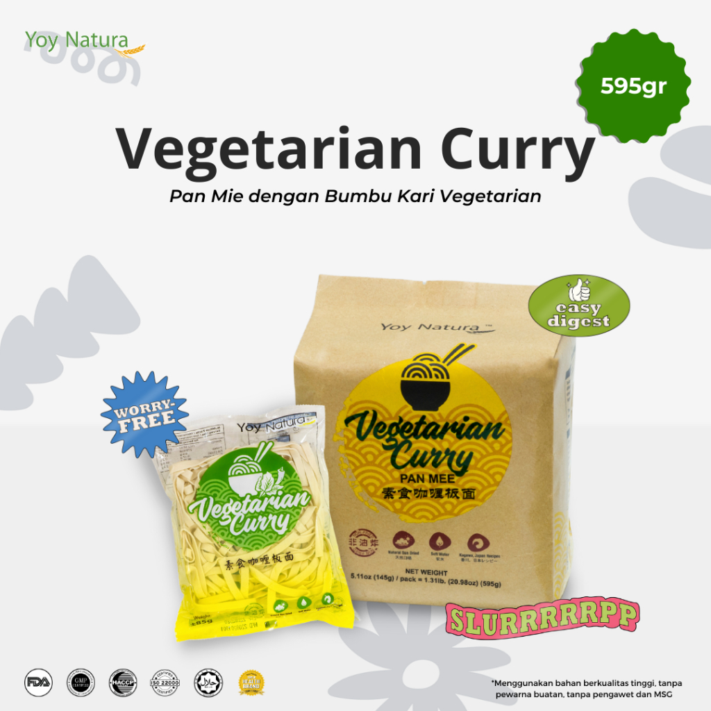 

Yoy Natura Mie Instan Rasa Golden Kari / Mi Vegetarian dengan Saus Kari isi 4pax - 596g [HALAL]