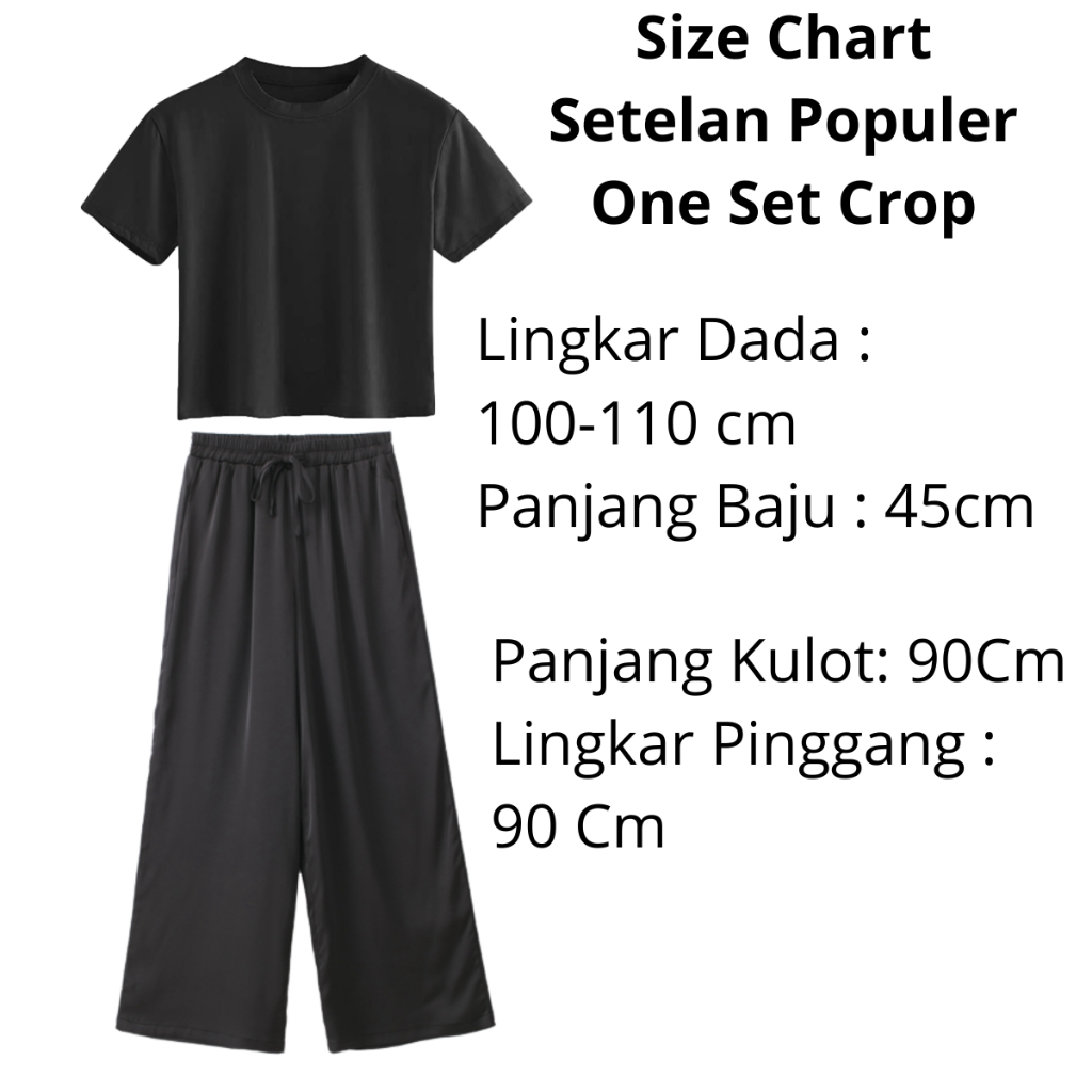 JBF One Set Crop Oversized LD 100Cm Baju 1 Set Celana Kulot Feathers